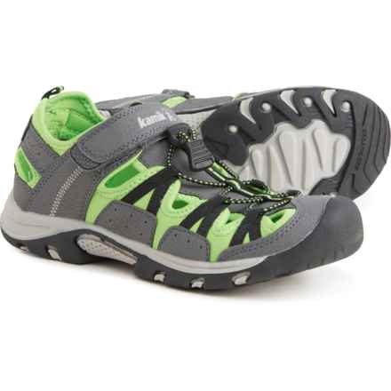 Kamik Boys The Wildcat Sport Sandals in Charcoal/Lime