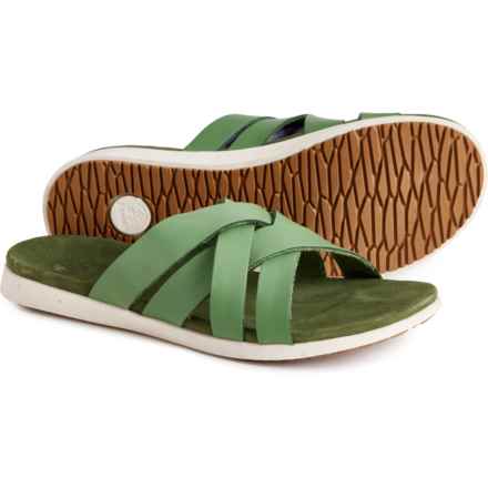 Kamik Cara Cross Sandals - Leather (For Women) in Green