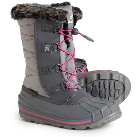 Kamik Girls Frostylake Pac Boots - Waterproof, Insulated in Grey/Pink