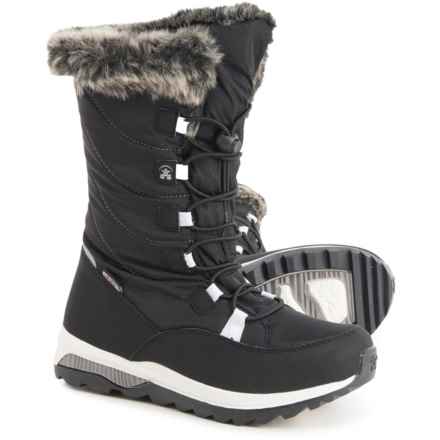 Kamik Girls Prairie Winter Boots - Waterproof, Insulated in Black/White