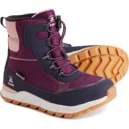 Kamik Girls Rockies Sneaker Winter Boots - Waterproof, Insulated in Grape/Raisin