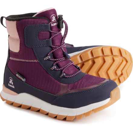 Kamik Girls Rockies Sneaker Winter Boots - Waterproof, Insulated in Grape Raisin