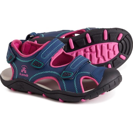 Kamik Girls Seaturtle2 Sport Sandals in Blue/Pink