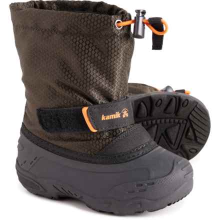 Kamik Little Boys Finley 2T Pac Boots - Waterproof, Insulated in Olive/Orange