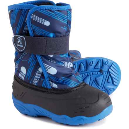 Kamik Little Boys Snowbug 6 Pac Boots - Waterproof, Insulated in Navy Blue