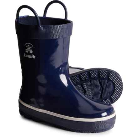 Kamik Little Boys Splashed Rain Boots - Waterproof in Navy