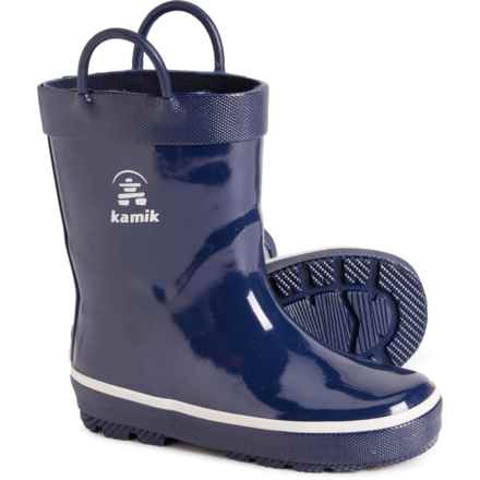 Kamik Little Boys Splashed Rain Boots - Waterproof in Navy