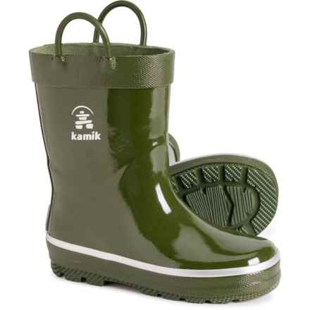Kamik Little Boys Splashed Rain Boots - Waterproof in Olive