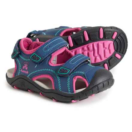Kamik Little Girls Seaturtle2 Sport Sandals in Light  Navy