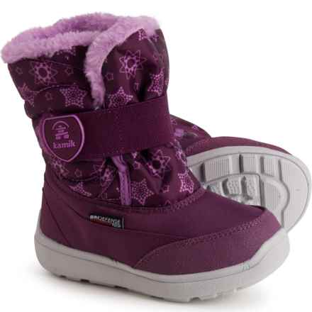 Kamik Little Girls Snowbee P Winter Boots - Waterproof, Insulated in Purple