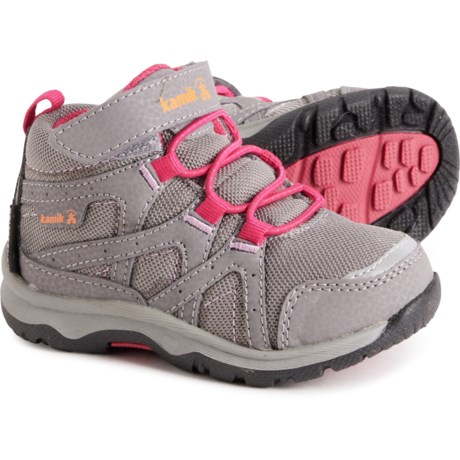 Kamik Little Girls Trek Hiking Boots - Waterproof in Grey/Pink