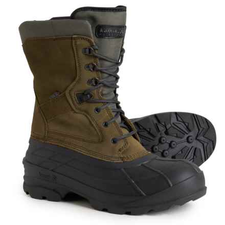 Kamik Nation Wide Pac Boots - Waterproof, Insulated, Leather (For Men) in Dark Olive