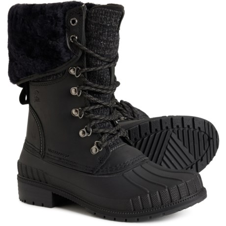 Kamik Sienna 2 Leather Shearling Tall Pac Boots - Waterproof, Insulated (For Women) in Black