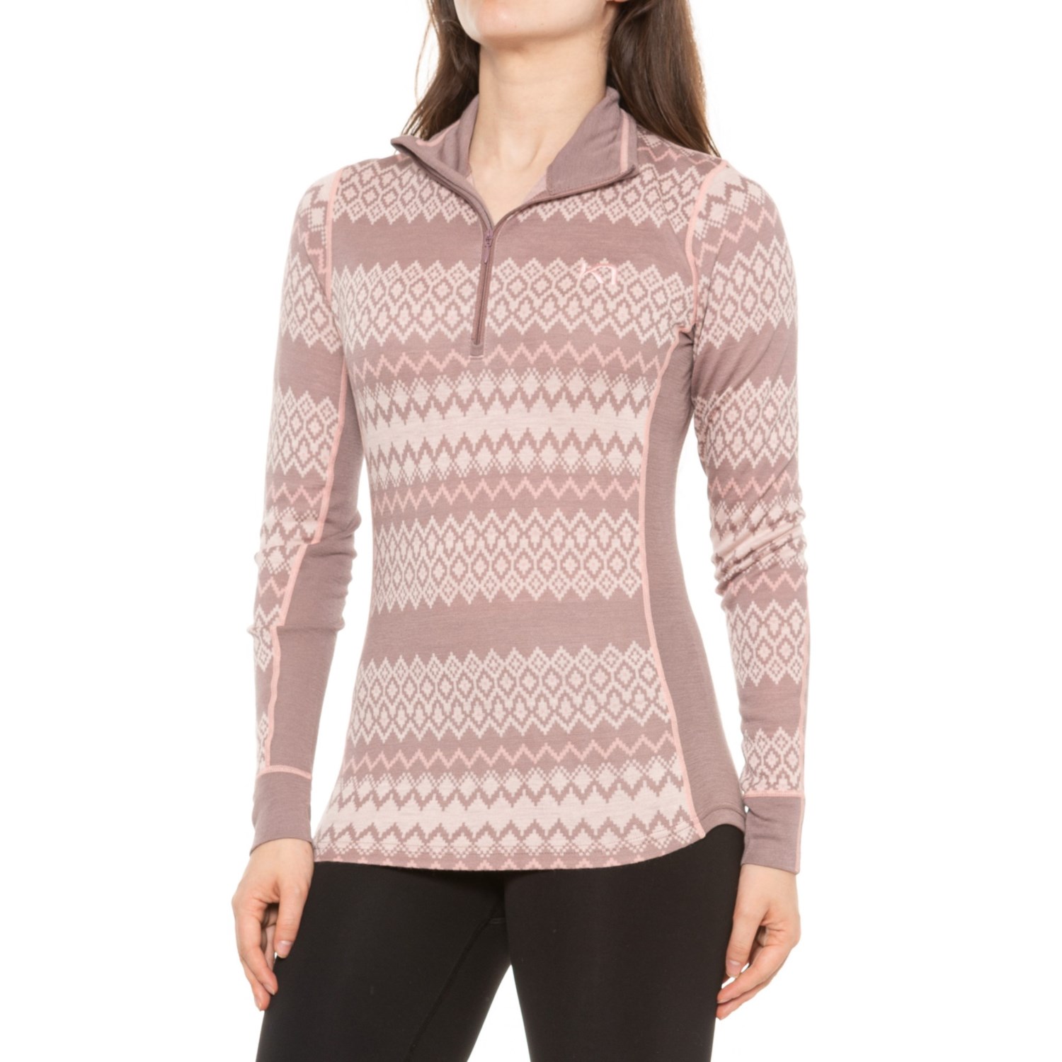 Kari Traa Agnes Base Layer Top Merino Wool, Zip Neck, Long Sleeve