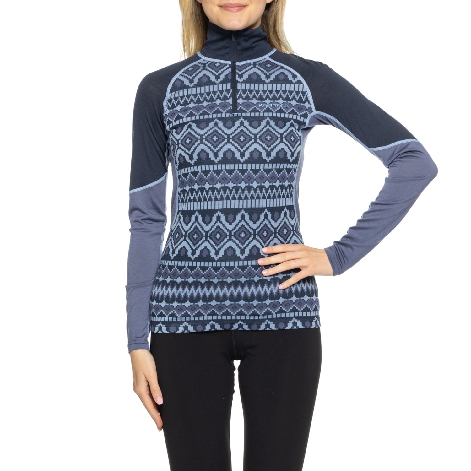 Kari Traa Malia Base Layer Top - Merino Wool, Zip Neck, Long
