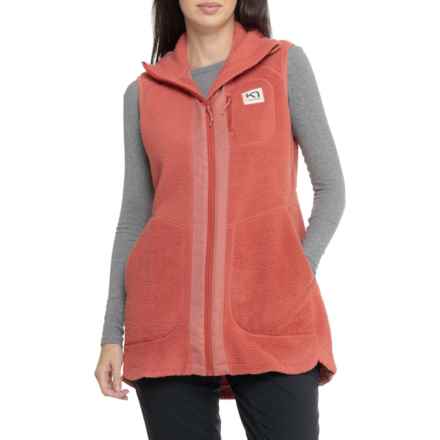 Kari Traa Sanne Pile Fleece Long Vest in Cedar