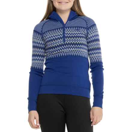 Kari Traa Silja Base Layer Top - Merino Wool, Zip Neck, Long Sleeve in Azure