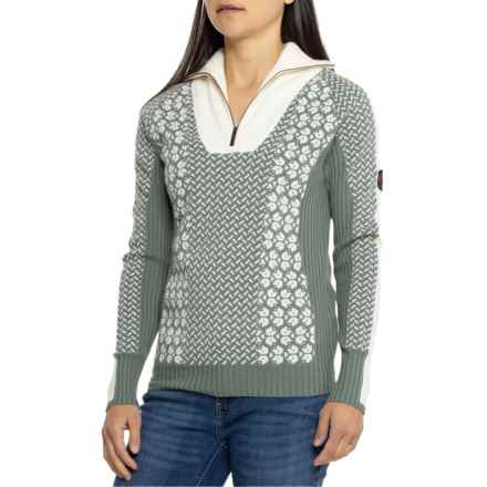 Kari Traa Smekker Knit Sweater - Zip Neck in Murk