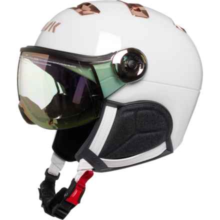 Kask Chrome Visor Ski Helmet in White/Pink Gold