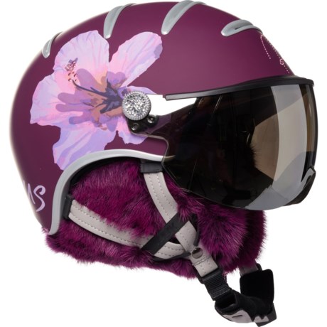 Kask Lifestyle Lady Fur Hybiscus Ski Helmet with Mirror Visor (For Women) in Purple