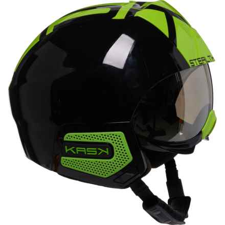 Kask Stealth Shine Ski Helmet with Mirror Visor in Black/Lime