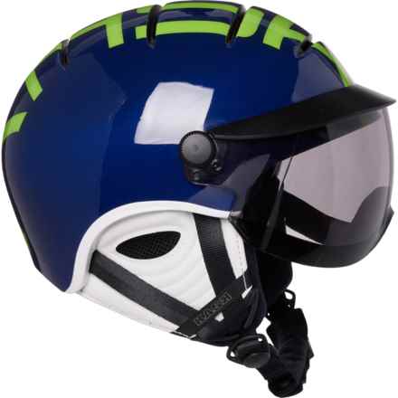 Kask Style Ski Helmet with Visor (For Men and Women) in Navy/Lime