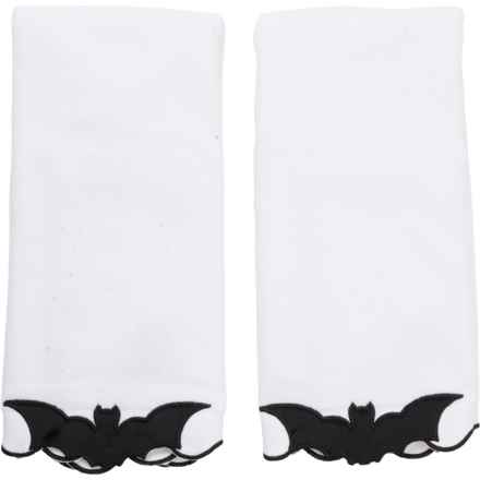 Kassatex Hanging Bat Velour Embellished Hand Towel Set - 2-Pack, 18x28” in White/Black