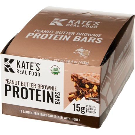 Kate's Real Food Peanut Butter Brownie Protein Bars - 12-Count in Multi