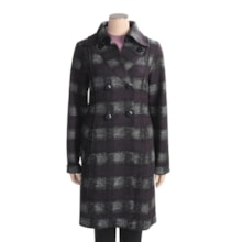 Katherine Barclay Plaid Coat - Wool Blend (For Tall Women) in Purple/Black - Closeouts