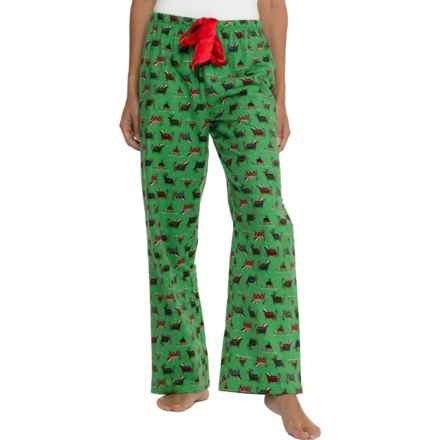 KayAnna Holiday Dachshund Print Flannel Pajama Pants in Dachshund