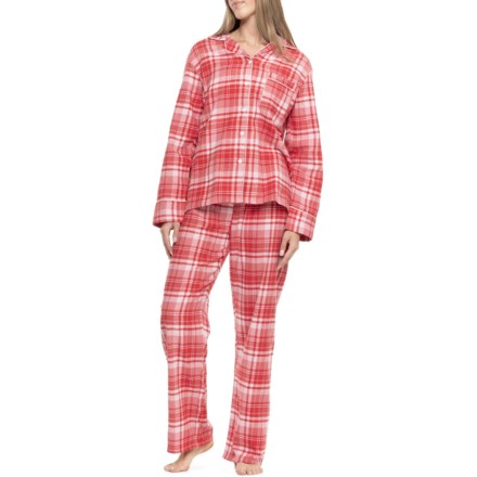 KayAnna Printed Flannel Notch Collar Pajamas - Long Sleeve - Save 63%