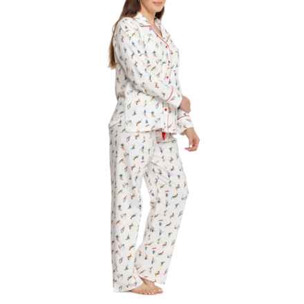 KayAnna Printed Flannel Notch Collar Pajamas - Long Sleeve in Ski & Snowboard