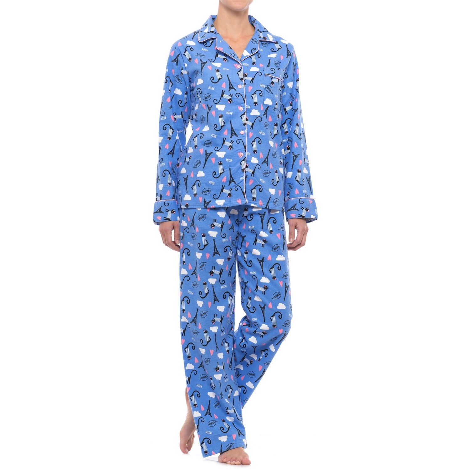 KayAnna Printed Flannel Pajama Set (For Women) - Save 66%