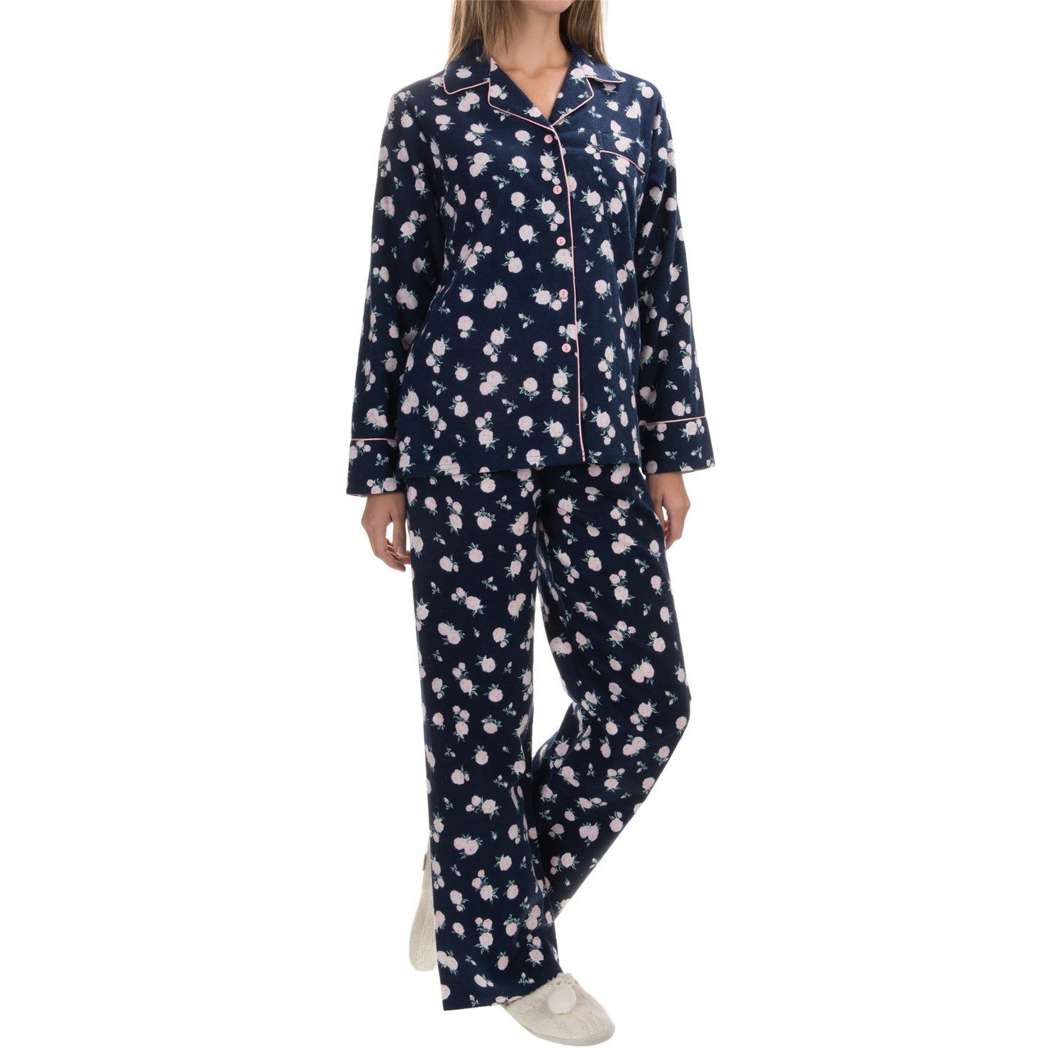 KayAnna Printed Flannel Pajama Set (For Women) - Save 66%