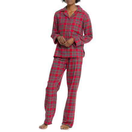 KayAnna Yarn-Dyed Flannel Plaid Pajamas - Long Sleeve in Red Plaid