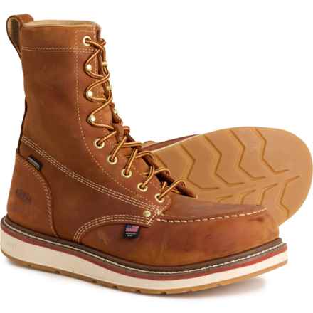 Keen 8” Liberty Boots - Composite Safety Toe, Leather (For Men) in Leather Brown/Birch