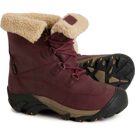 Keen Betty Short Boots - Waterproof, Insulated, Leather (For Women) in Burgundy/Brindle