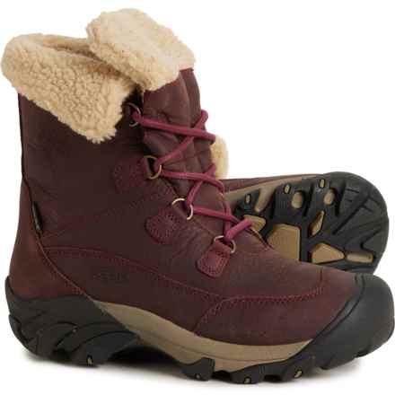 Keen Betty Short Boots - Waterproof, Insulated, Leather (For Women) in Burgundy/Brindle