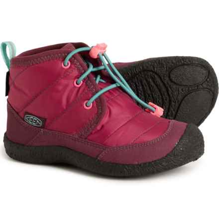 Keen Boys Howser II Chukka Boots - Waterproof, Insulated in Beaujolais/Pool Blue