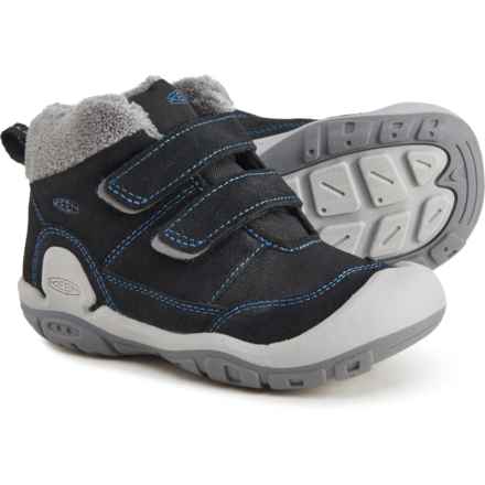 Keen Boys Knotch Chukka Boots - Insulated in Black/Mykonos Blue