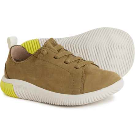 Keen Boys KNX Lace Sneakers - Leather in Martini Olive/Evening Primrose