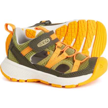 Keen Boys Motozoa Sport Sandals in Forest Night/Bright Marigold