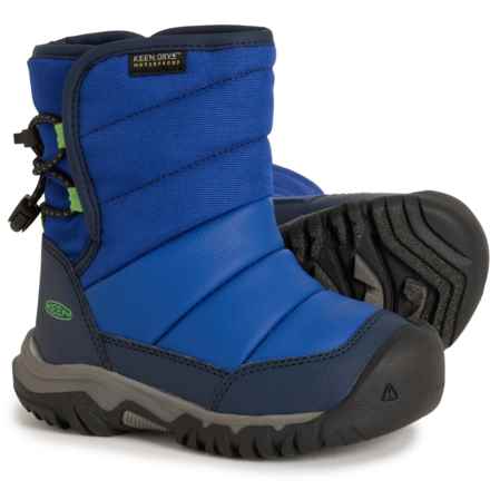 Keen Boys Puffrider Snow Boots - Waterproof, Insulated in Naval Academy/Surf