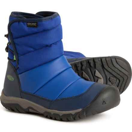 Keen Boys Puffrider Winter Boots - Waterproof, Insulated in Naval Academy/Surf