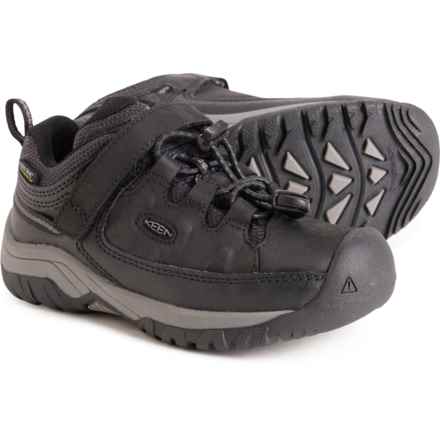 Keen Boys Targhee Low Hiking Shoes - Waterproof, Leather in Black/Steel Grey