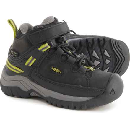 Keen Boys Targhee Mid Hiking Boots - Waterproof in Black/Steel Grey
