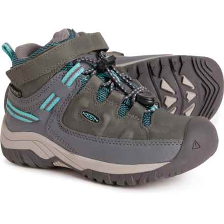 Keen Boys Targhee Mid Hiking Boots - Waterproof, Leather in Steel Grey/Porcelain