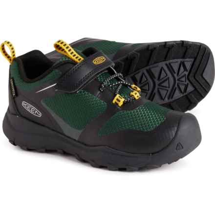 Keen Boys Wanduro Low Hiking Shoes - Waterproof in Black/Greener Pastures