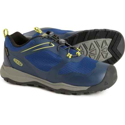 Keen Boys Wanduro Low Hiking Shoes - Waterproof in Sky Captain/Evening Primrose