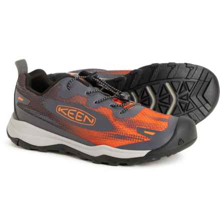 Keen Boys Wanduro Speed Hiking Shoes in Magnet/Scarlet Ibis